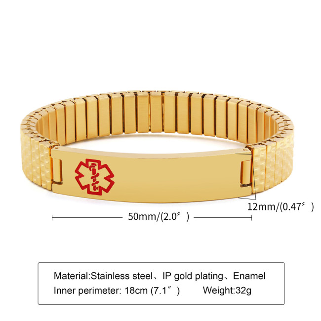 Wholesale Stainless Steel Medical Alert Id Bracelets Men Women Jewelry Gifts