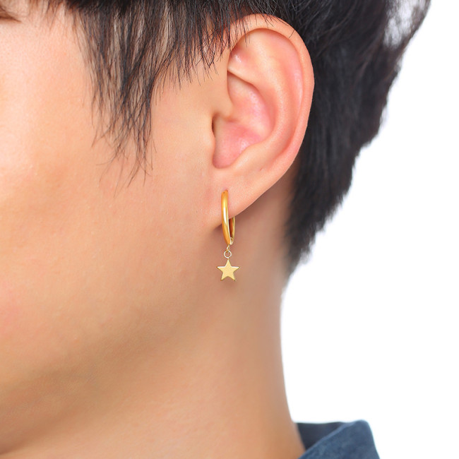Wholesale Stainless Steel Dainty Star Hoop Earrings