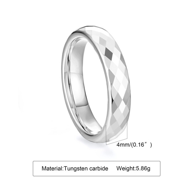 Wholesale Diamond Faceted Tungsten Wedding Bands