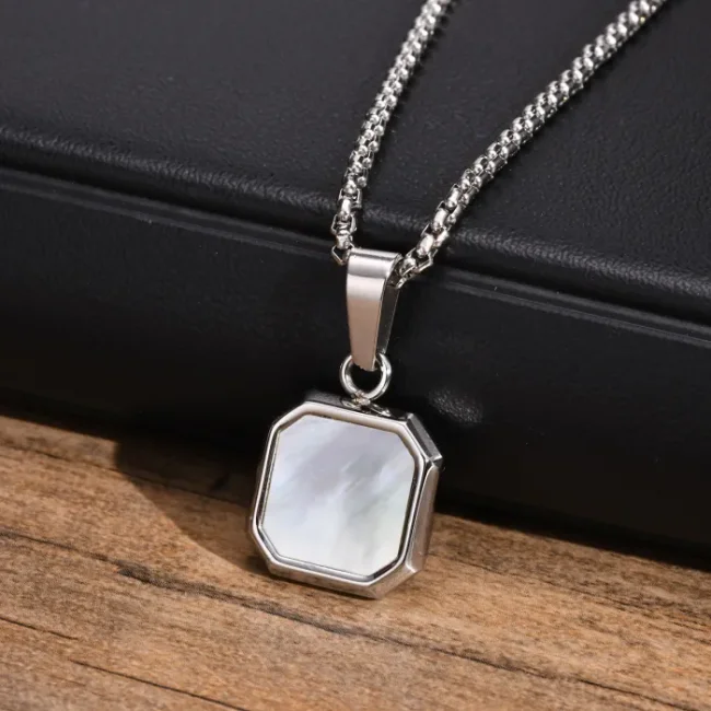 Wholesale Stainless Steel Men's Octagonal Enamel Pendant