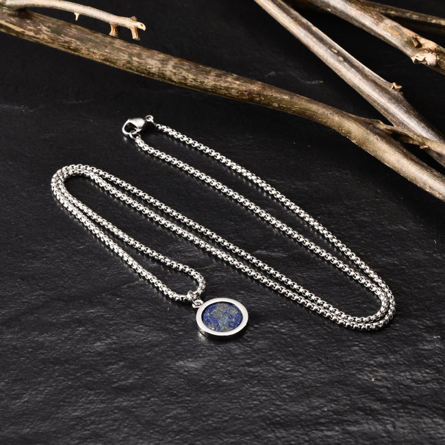Wholesale Stainless Steel Simple Coin Pendant with Enamel