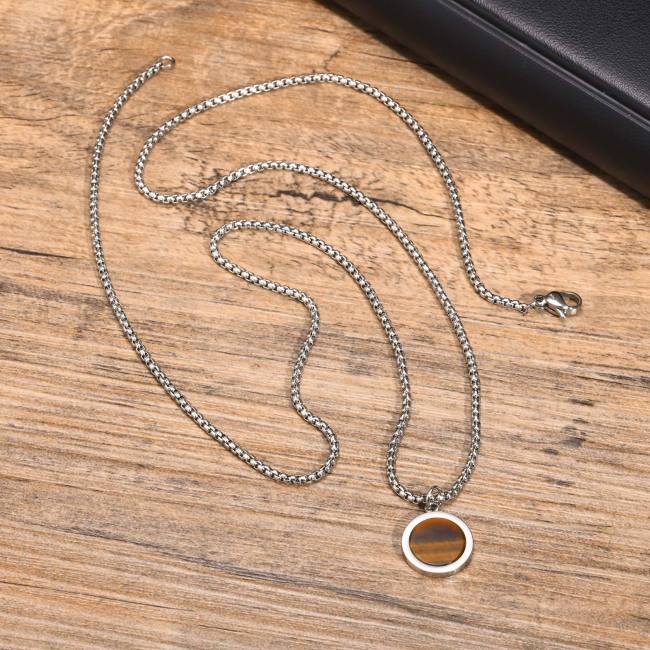 Wholesale Stainless Steel Simple Coin Pendant with Enamel