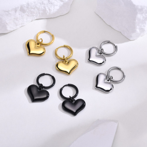 Wholesale Stainless Steel Heart Hoop Earrings