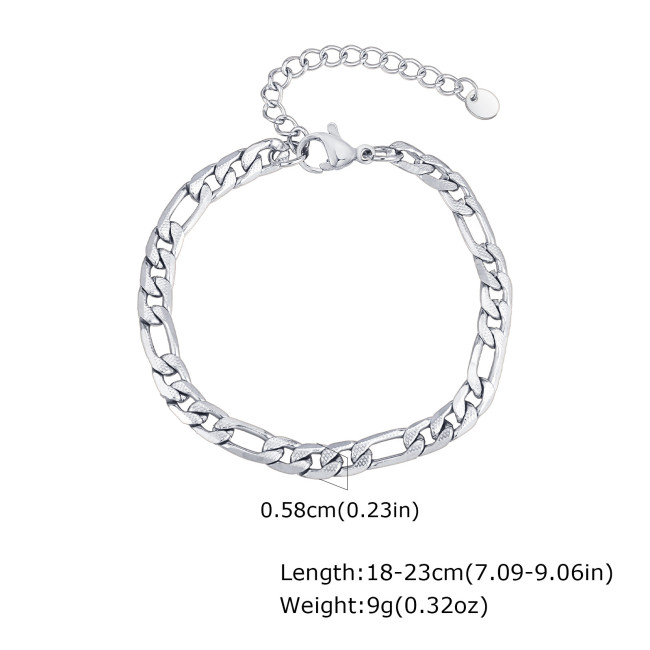 Wholesale Stainless Steel Figaro Chain Bracelet