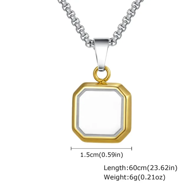 Wholesale Stainless Steel Men's Octagonal Enamel Pendant