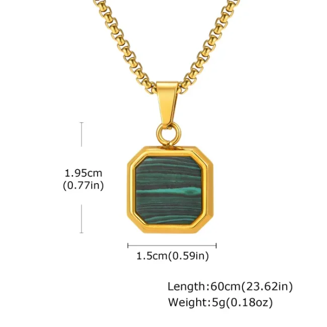 Wholesale Stainless Steel Men's Octagonal Enamel Pendant