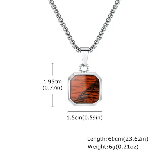 Wholesale Stainless Steel Men's Octagonal Enamel Pendant