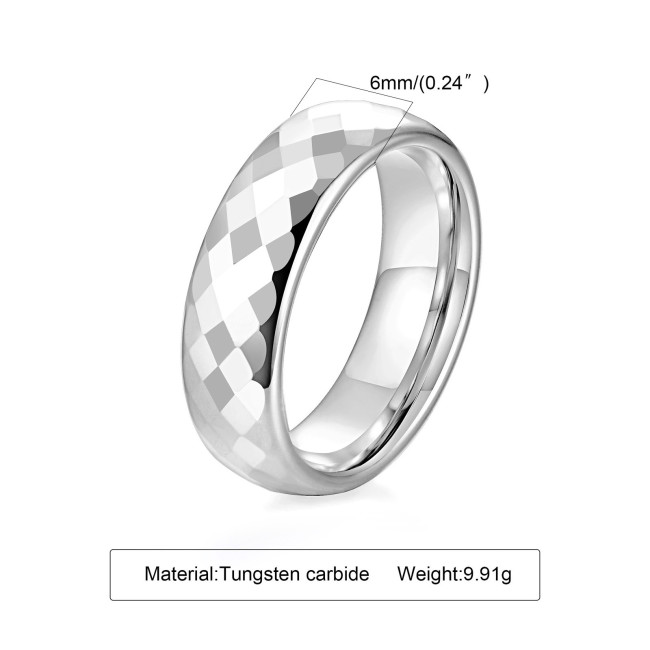 Wholesale Diamond Faceted Tungsten Wedding Bands