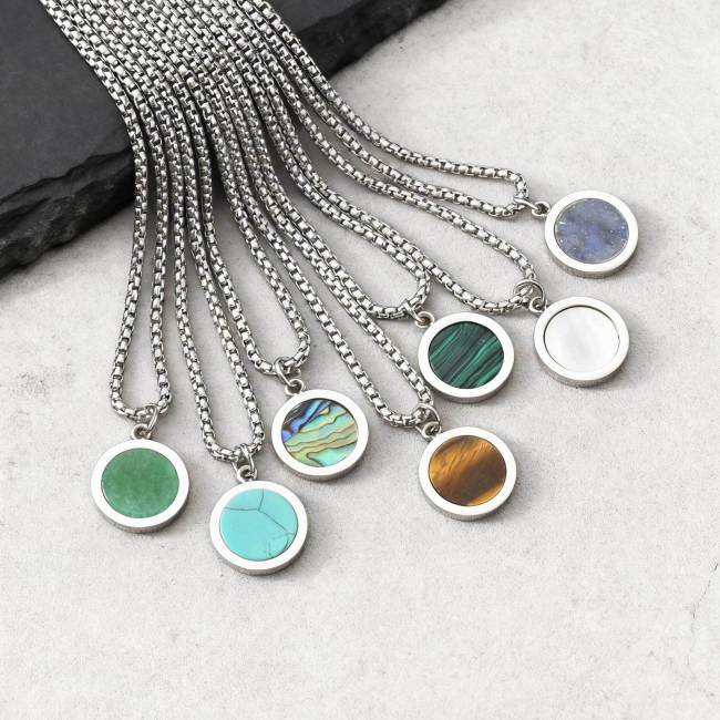 Wholesale Stainless Steel Simple Coin Pendant with Enamel