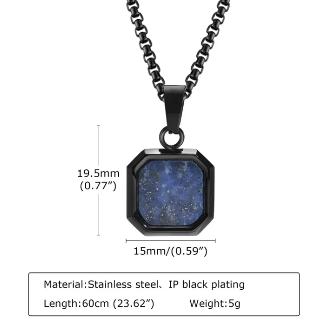 Wholesale Stainless Steel Men's Octagonal Enamel Pendant