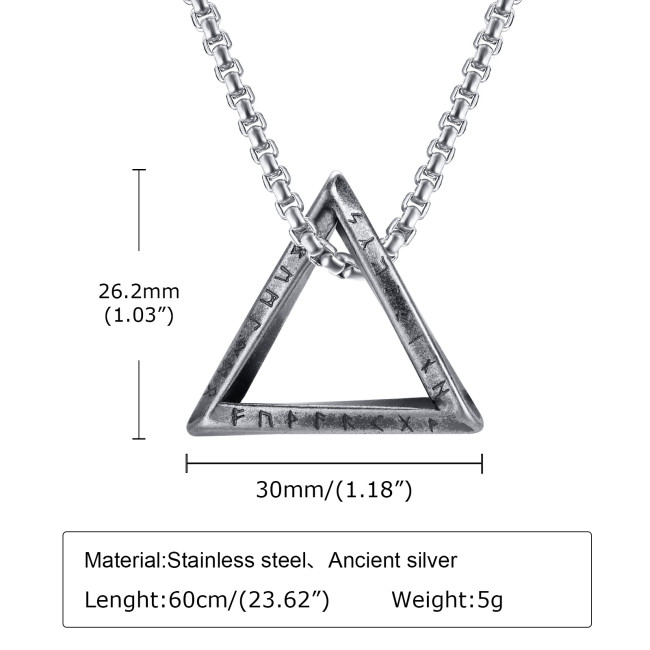 Wholesale Stainless Steel Viking Triangle Pendant