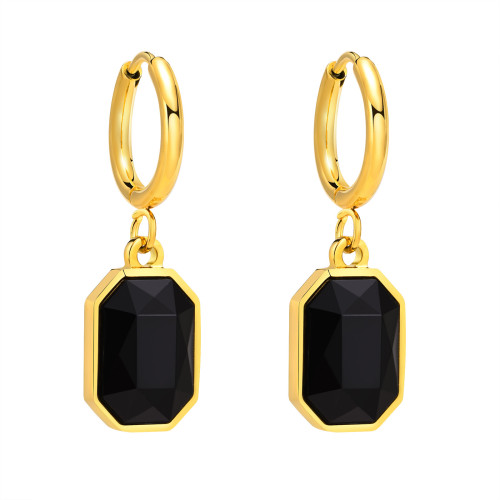 Wholesale Stainless Steel CZ Drop Hoop Earring