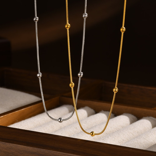 Wholesale Stainless Steel Snake Chain Necklace with Beads