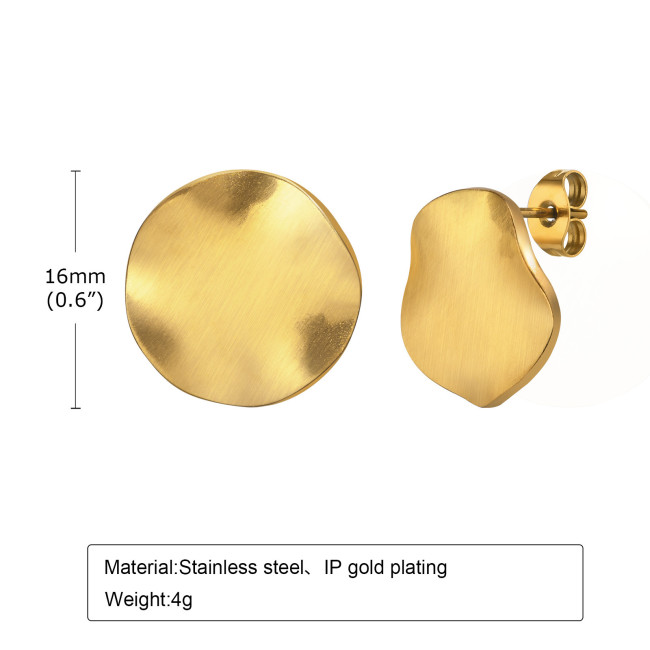Wholesale Stainless Steel Fashion Oval Matt Earrings