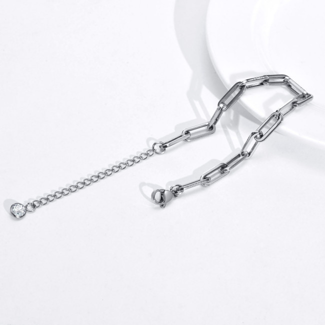 Wholesale Stainless Steel Adjustable Chunky Paperclip Bracelets