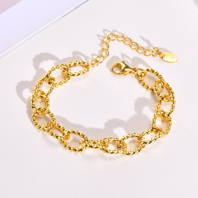 Wholesale Stainless Steel Twisted Link Chain Bracelet