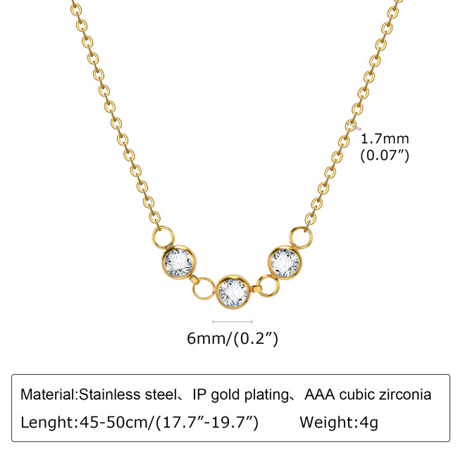 Wholesale Stainless Steel Dazzling CZ Necklace