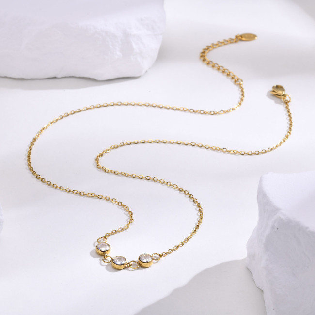 Wholesale Stainless Steel Dazzling CZ Necklace