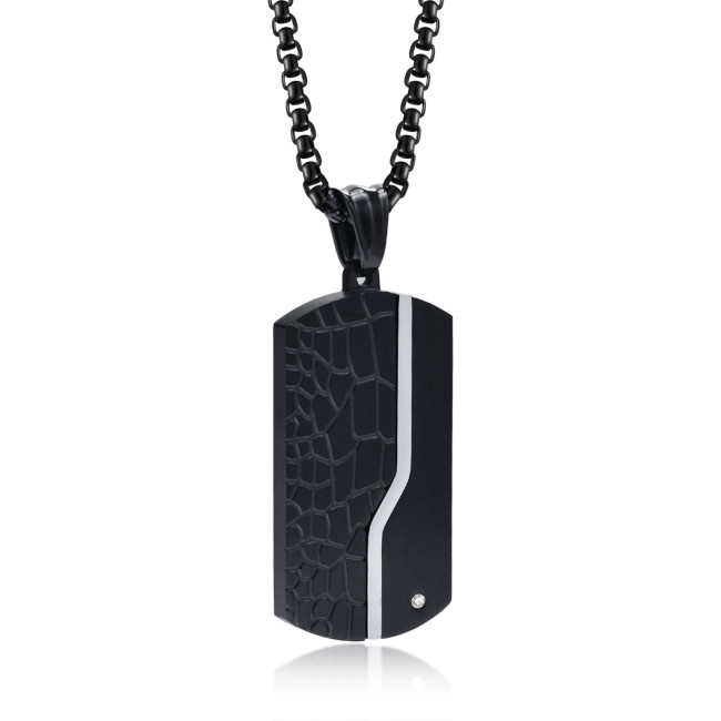 Wholesale Stainless Steel Thin Line Crocodile Dog Tag Pendant