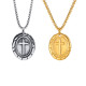 Wholesale Stainless Steel Inlaid Cross Oval Pendant
