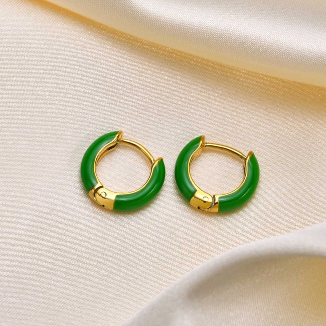 Wholesale Stainless Steel Candy Color Hoop Earrings