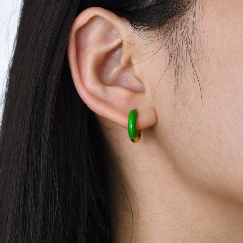 Wholesale Stainless Steel Candy Color Hoop Earrings