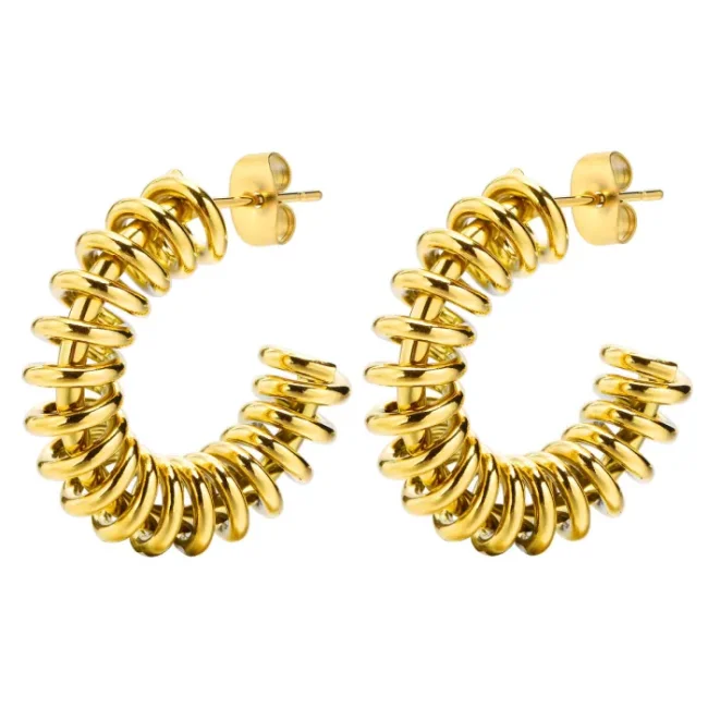 Wholesale Stainless Steel Women C Stud Earrings
