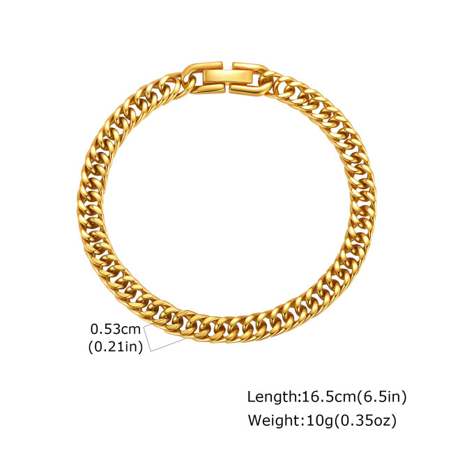Wholesale Stainless Steel Gold Tone Chain Link Bracelet