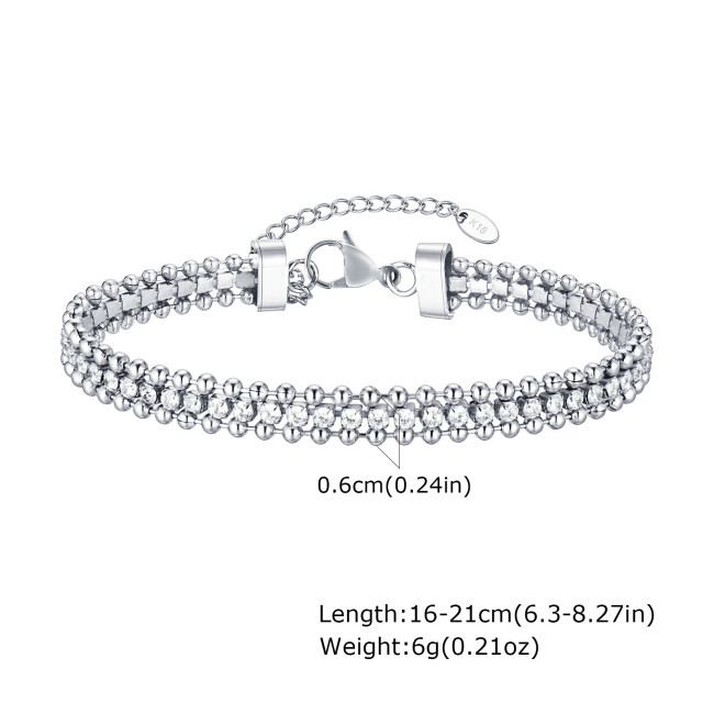 Wholesale Stainless Steel Sparkling Tennis Bracelet