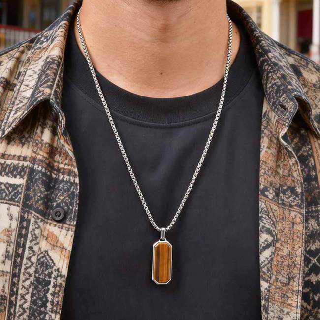 Wholesale Stainless Steel Octagonal Vertical Bar Pendant