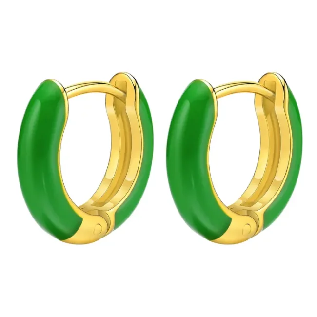 Wholesale Stainless Steel Candy Color Hoop Earrings