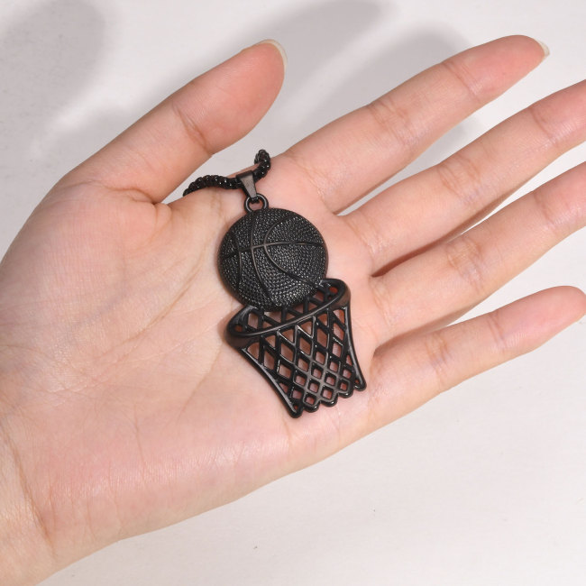 Wholesale Stainless Steel Basketball Frame Pendant