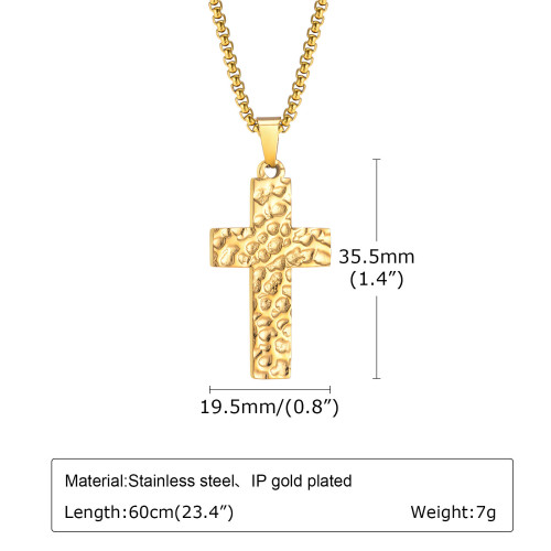Wholesale Stainless Steel Hammered Cross Pendant