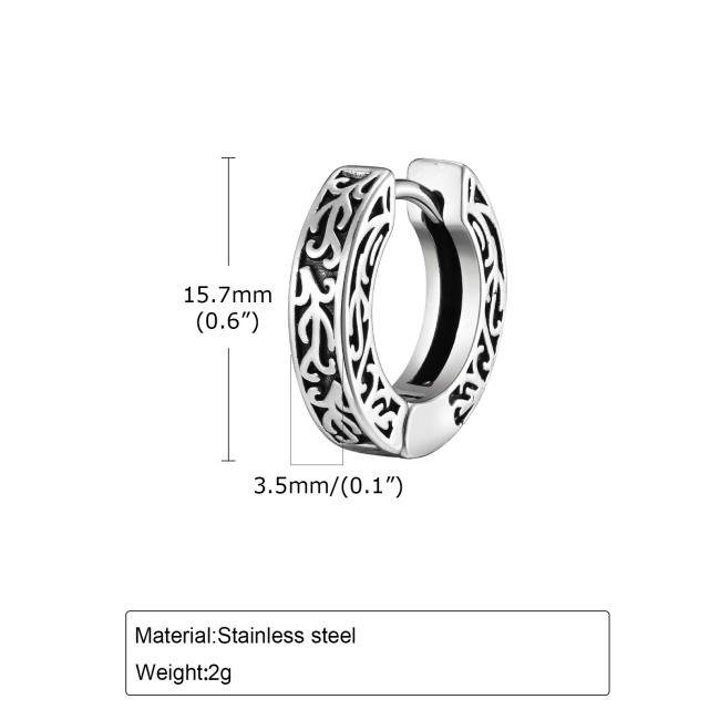 Wholesale Stainless Steel Mens Celtic Huggie Hoop Earrings