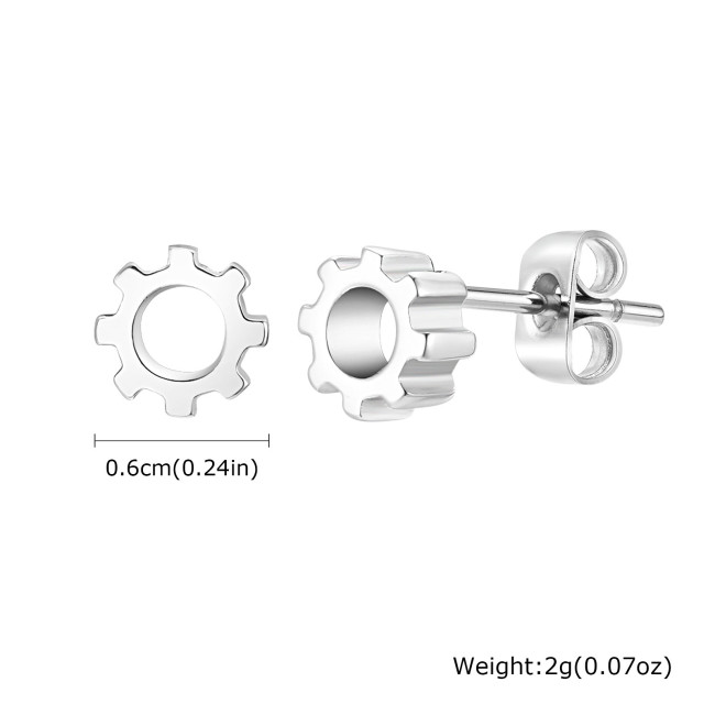 Wholesale Stainless Steel Gear Stud Earrings