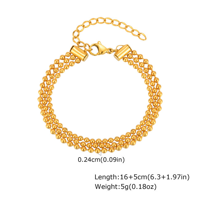Wholesale Stainless Steel Multi Layered Cardano Chain Bracelet