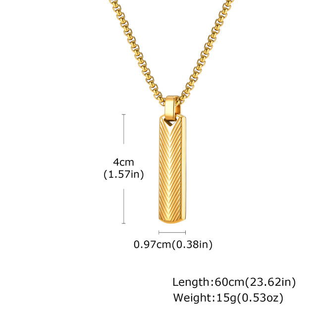 Wholesale Stainless Steel Textured Bar Pendant