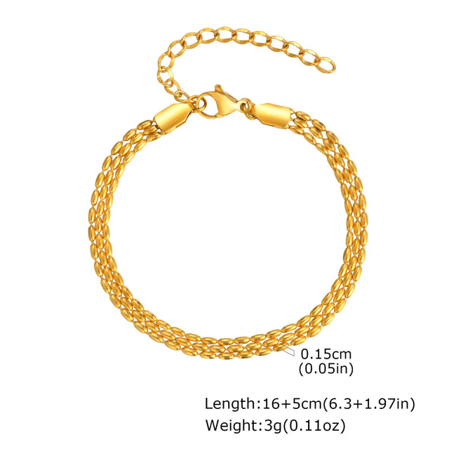 Wholesale Stainless Steel Multi Layered Cardano Chain Bracelet