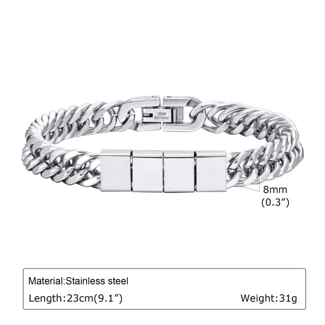 Wholesale Stainless Steel DIY Cuban Link Bracelet