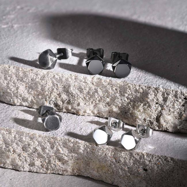 Wholesale Stainless Steel Vintage Geometric Stud Earrings