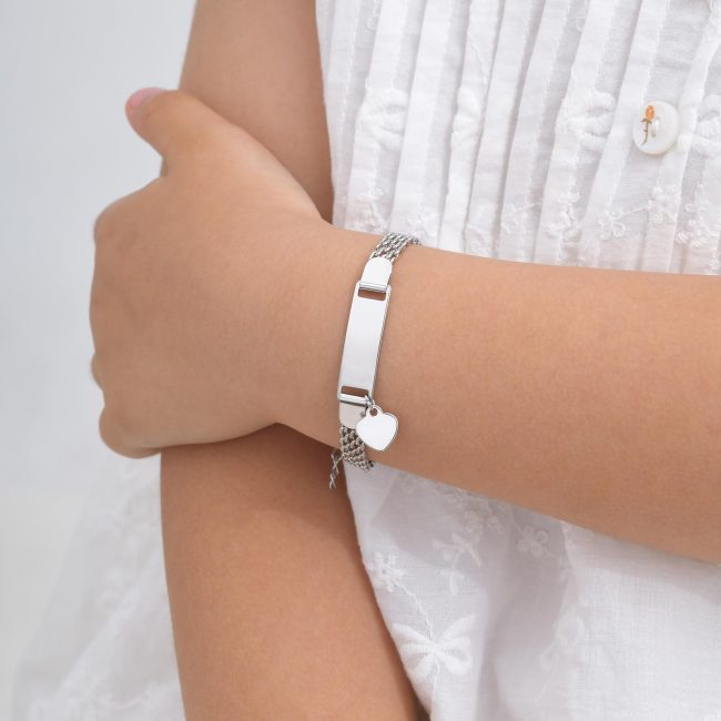 Wholesale Stainless Steel Women ID Mesh Bracelet