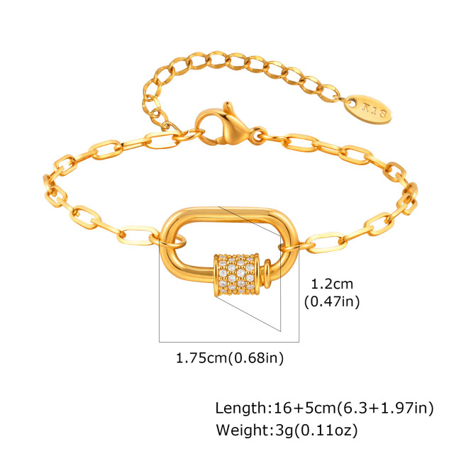 Wholesale Stainless Steel Fashion Geometric Paperclip Necklace