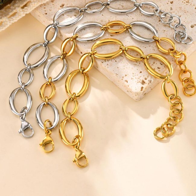 Wholesale Stainless Steel Oval Link Chain Bracelet