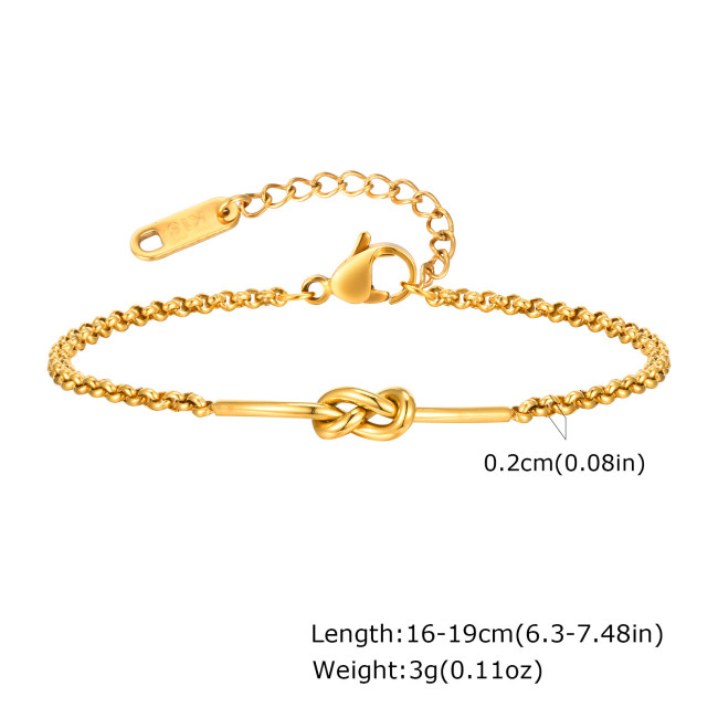 Wholesale Stainless Steel Belcher Rolo Chain Knot Bracelet