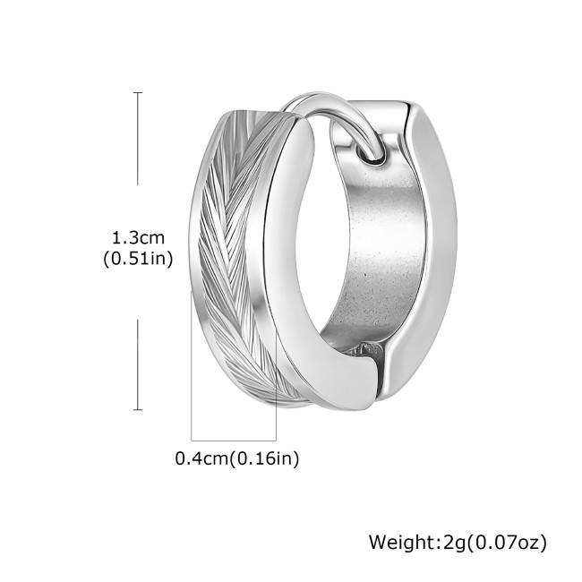 Wholesale Stainless Steel Two-tone Huggie Earrings