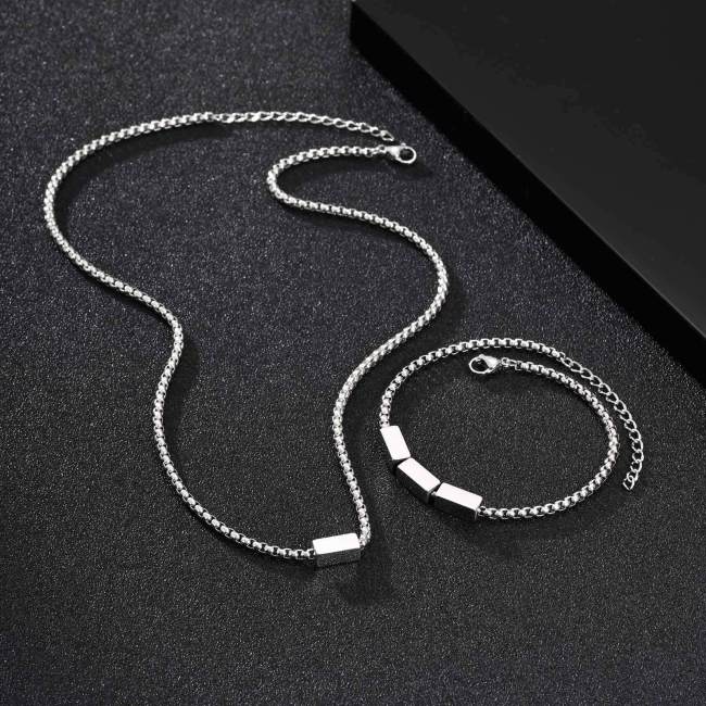 Wholesale Stainless Steel Black Box Chain Bracelet