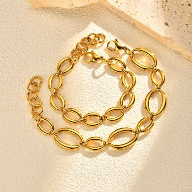 Wholesale Stainless Steel Oval Link Chain Bracelet