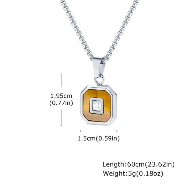 Wholesale Stainless Steel Lapis Lazuli Zircon Pendant