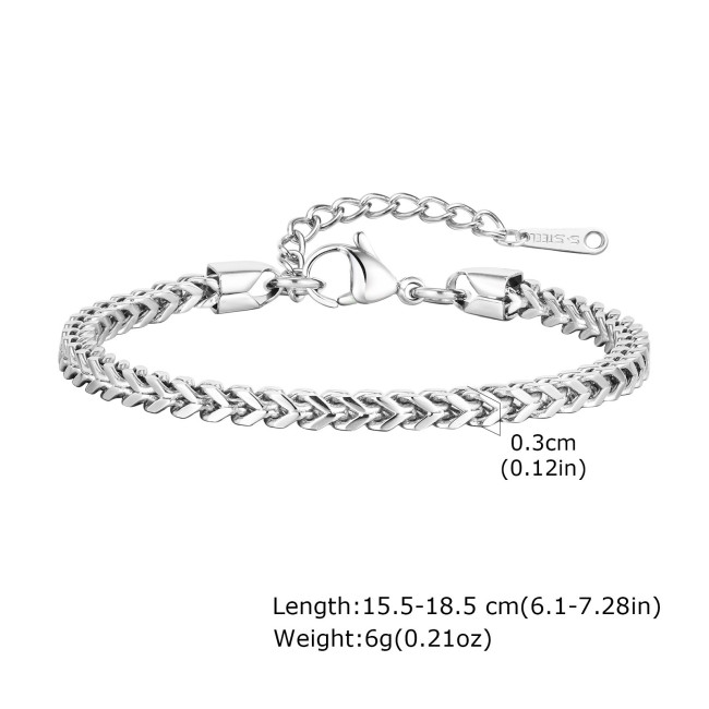 Wholesale Stainless Steel Women Foxtail Chain Bracelet