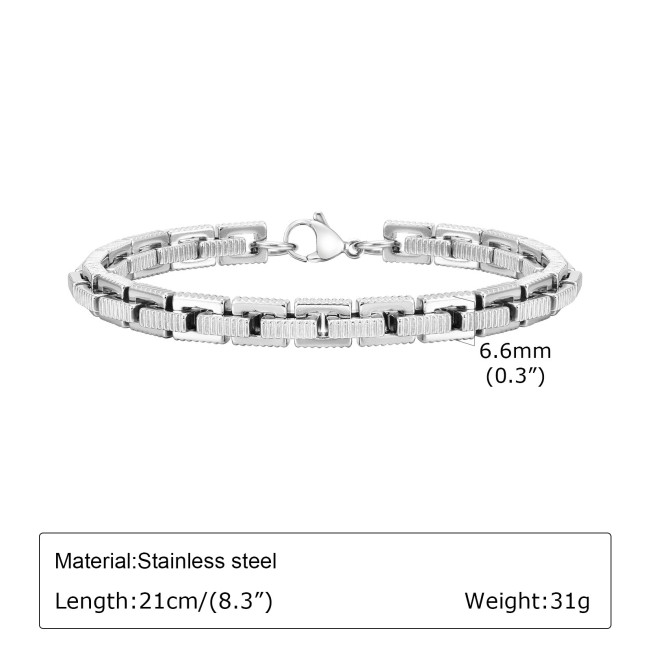 Wholesale Stainless Steel Black Handmade Bracelet